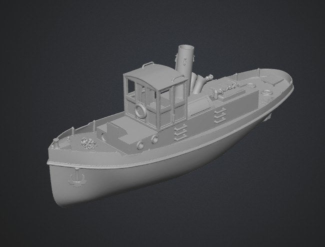 Referans görsel — model: Minyatür Römorkör No.5 — Klasik Ahşap · tasarım: Ded Makar (printables). Wefty Design'in kendi baskısının fotoğrafı değildir.