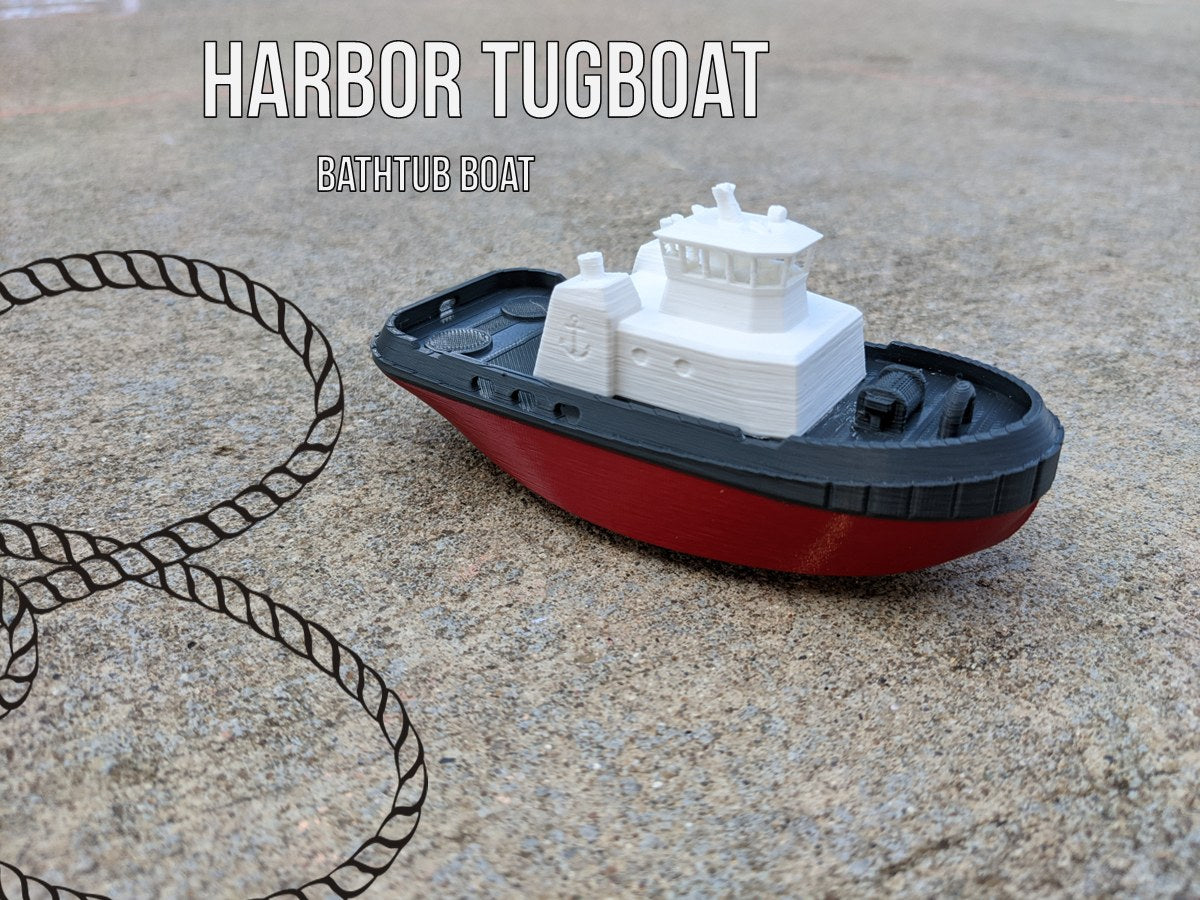 Referans görsel — model: Minyatür Römorkör No.7 — Yüzer · tasarım: MSB (printables). Wefty Design'in kendi baskısının fotoğrafı değildir.