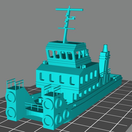 Referans görsel — model: Minyatür Motorlu Tekne No.50 · tasarım: — (cults3d). Wefty Design'in kendi baskısının fotoğrafı değildir.