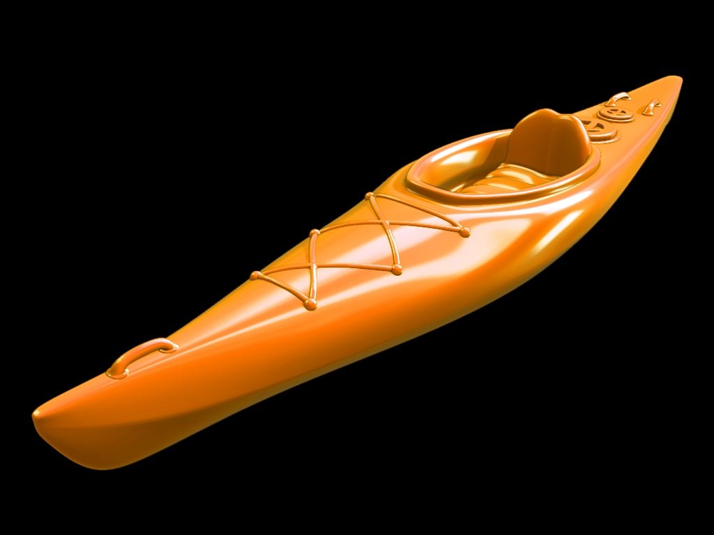 Referans görsel — model: Minyatür Kano No.29 — Sade Oyuncak · tasarım: GrimGreeble (printables). Wefty Design'in kendi baskısının fotoğrafı değildir.