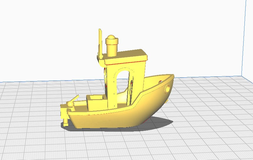 Referans görsel — model: Minyatür Balıkçı Teknesi No.12 — Benchy · tasarım: Dustin Boudreaux (printables). Wefty Design'in kendi baskısının fotoğrafı değildir.