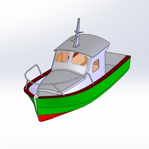 Referans görsel — model: Minyatür Balıkçı Teknesi No.26 · tasarım: — (cults3d). Wefty Design'in kendi baskısının fotoğrafı değildir.