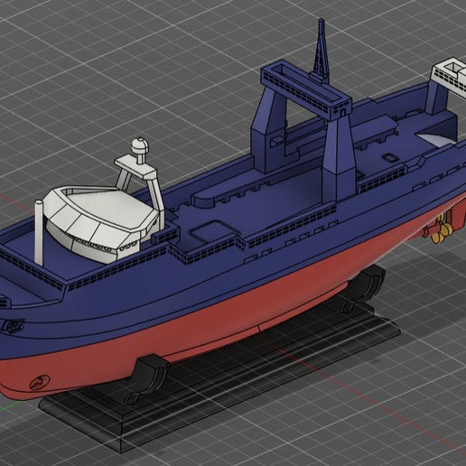 Referans görsel — model: Minyatür Balıkçı Teknesi No.32 · tasarım: DeltaX_F (cults3d). Wefty Design'in kendi baskısının fotoğrafı değildir.