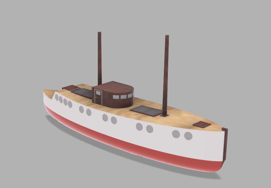 Referans görsel — model: Minyatür Yat No.17 — Küçük · tasarım: Alexand3DP (printables). Wefty Design'in kendi baskısının fotoğrafı değildir.