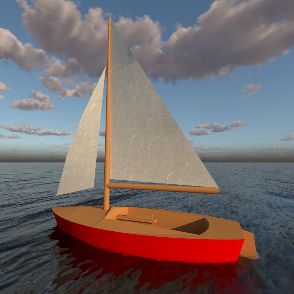 Referans görsel — model: Minyatür Yelkenli No.48 — Oyuncak · tasarım: Pete (printables). Wefty Design'in kendi baskısının fotoğrafı değildir.