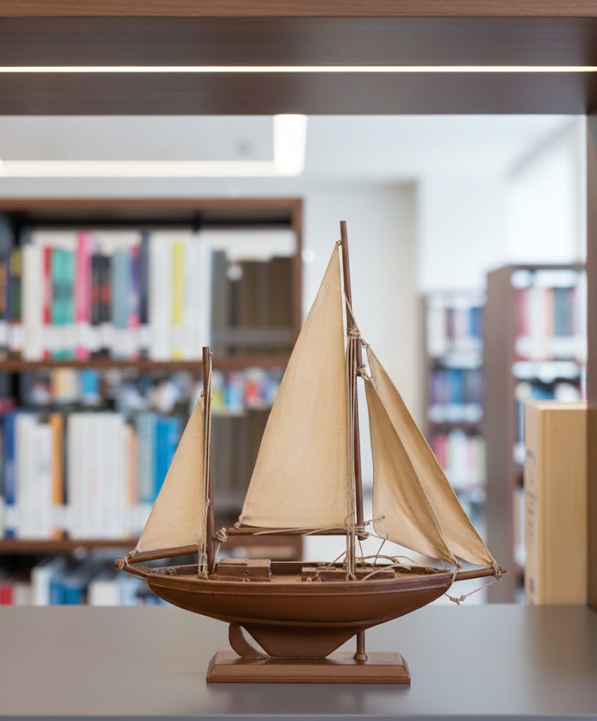 Referans görsel — model: Minyatür Yelkenli No.60 — Korsan Klasik · tasarım: ArTpl (printables). Wefty Design'in kendi baskısının fotoğrafı değildir.