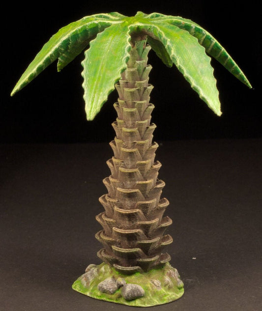 Referans görsel — model: Tabletop plant: Palm Tree (01) · tasarım: GrimGreeble (Printables) · lisans: Creative Commons — Attribution  — Share Alike. Wefty Design'in kendi baskısının fotoğrafı değildir.